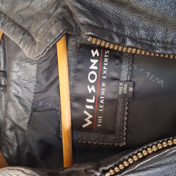 Wilsons Black  Leather Fringe Biker Jacket Ladies M - Picture 2 of 8